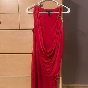 BcBG Red Draped Dress